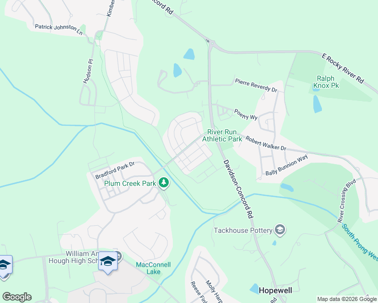 map of restaurants, bars, coffee shops, grocery stores, and more near 12862 Robert Walker Drive in Davidson