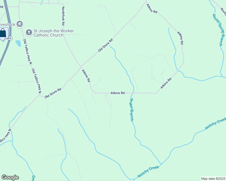 map of restaurants, bars, coffee shops, grocery stores, and more near 197 Atkins Road in Madisonville