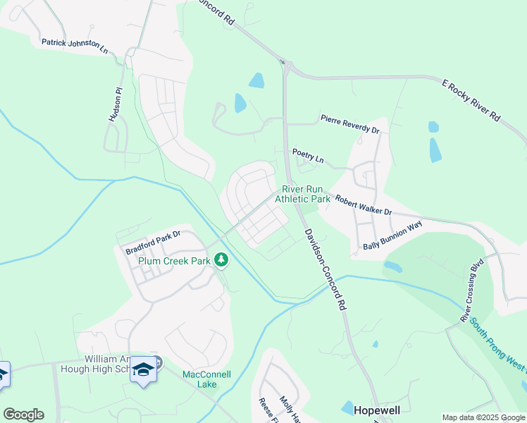 map of restaurants, bars, coffee shops, grocery stores, and more near 12862 Robert Walker Drive in Davidson