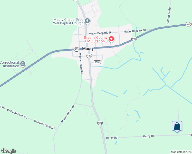 map of restaurants, bars, coffee shops, grocery stores, and more near 92-298 Hinnant Street in Hookerton