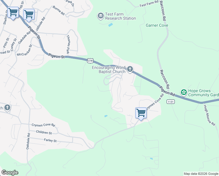 map of restaurants, bars, coffee shops, grocery stores, and more near 200 Hawks Crest Drive in Waynesville