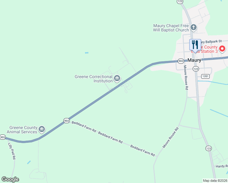 map of restaurants, bars, coffee shops, grocery stores, and more near 2618 Highway 903 in Snow Hill
