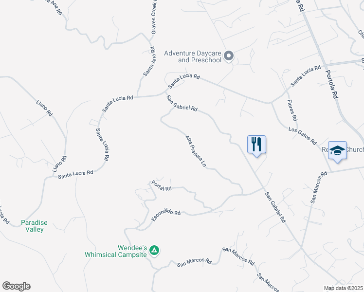 map of restaurants, bars, coffee shops, grocery stores, and more near 6452 Alta Pradera Lane in Atascadero