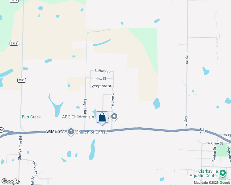 map of restaurants, bars, coffee shops, grocery stores, and more near 220 Cherokee Lane in Clarksville