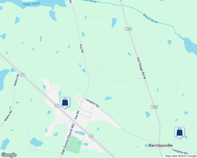 map of restaurants, bars, coffee shops, grocery stores, and more near 85 Bobbie Marie Lane in Angier