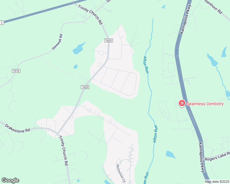 map of restaurants, bars, coffee shops, grocery stores, and more near 6261 Trinity Crossing Circle in Kannapolis