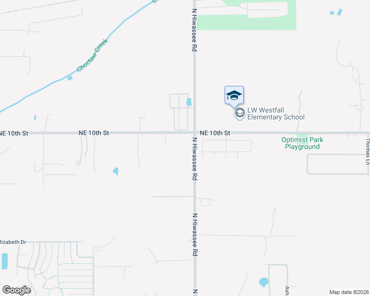 map of restaurants, bars, coffee shops, grocery stores, and more near 897 North Hiwassee Road in Choctaw