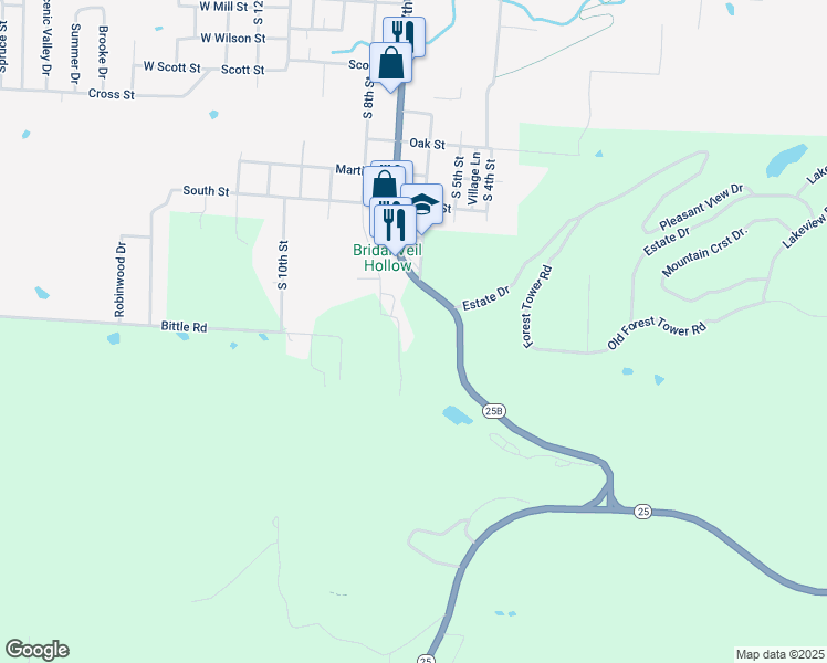 map of restaurants, bars, coffee shops, grocery stores, and more near 1521 South 8th Street in Heber Springs
