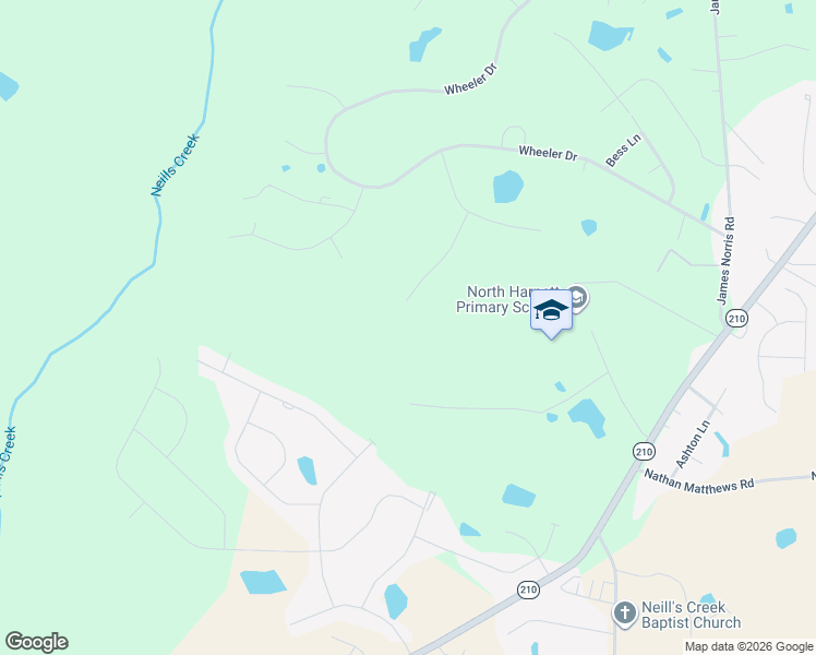 map of restaurants, bars, coffee shops, grocery stores, and more near 230 Whit Court in Angier