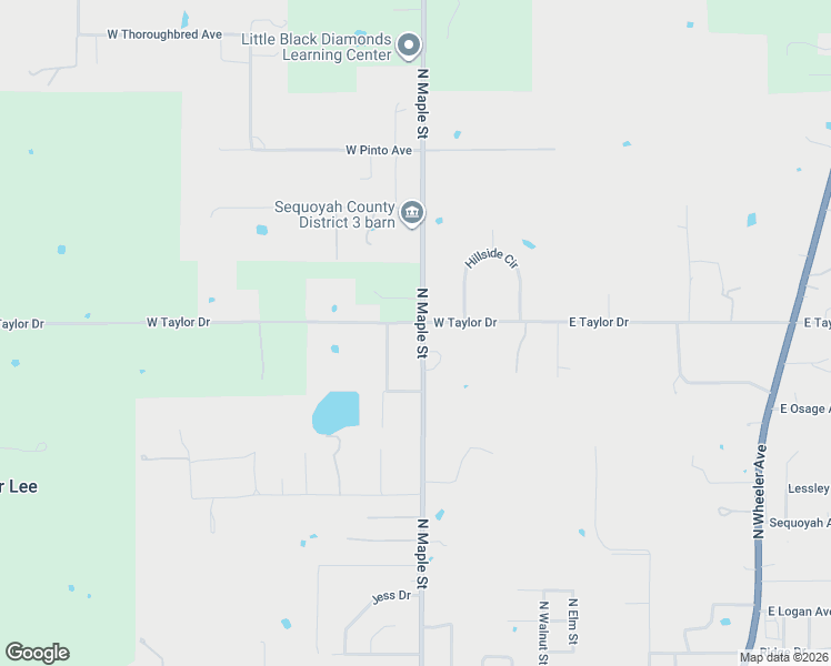map of restaurants, bars, coffee shops, grocery stores, and more near 1923 North Maple Street in Sallisaw