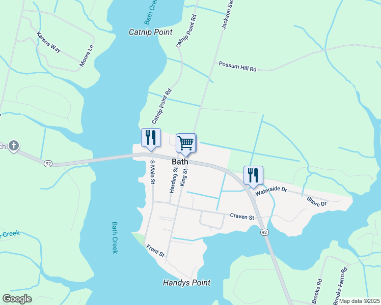map of restaurants, bars, coffee shops, grocery stores, and more near 122 King Street in Bath