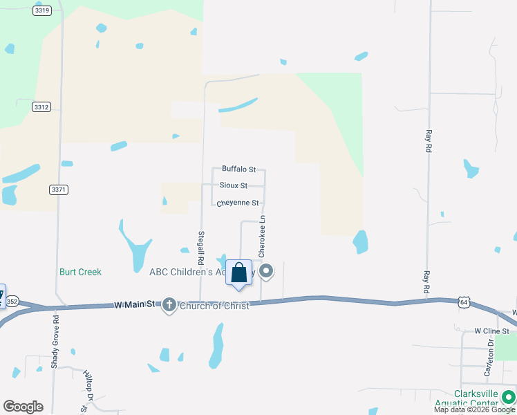 map of restaurants, bars, coffee shops, grocery stores, and more near 101 Cheyenne Street in Clarksville