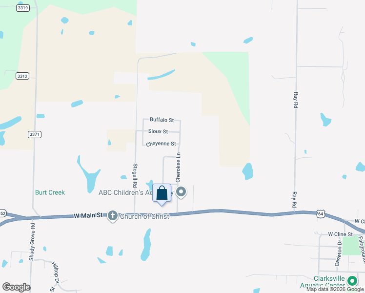 map of restaurants, bars, coffee shops, grocery stores, and more near 220 Cherokee Lane in Clarksville