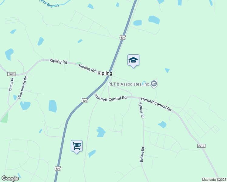 map of restaurants, bars, coffee shops, grocery stores, and more near 28 Reid Smith Road in Fuquay-Varina