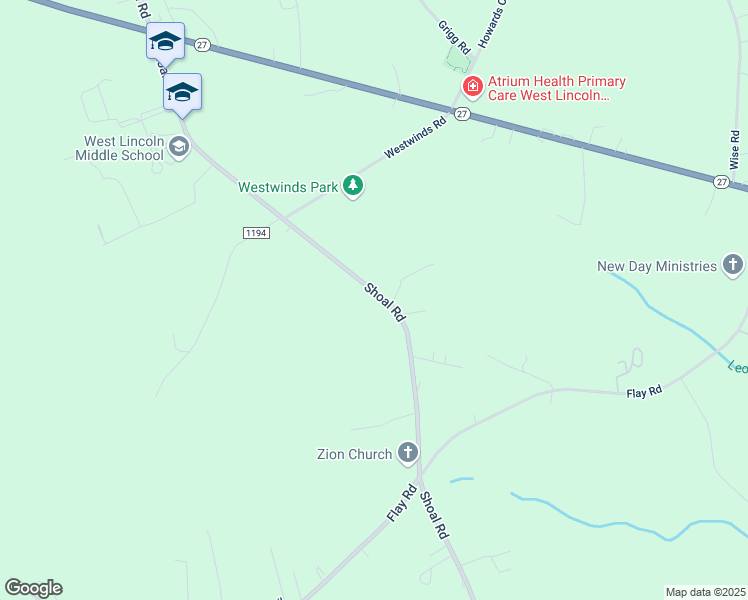 map of restaurants, bars, coffee shops, grocery stores, and more near 400-612 State Road 1002 in Lincolnton