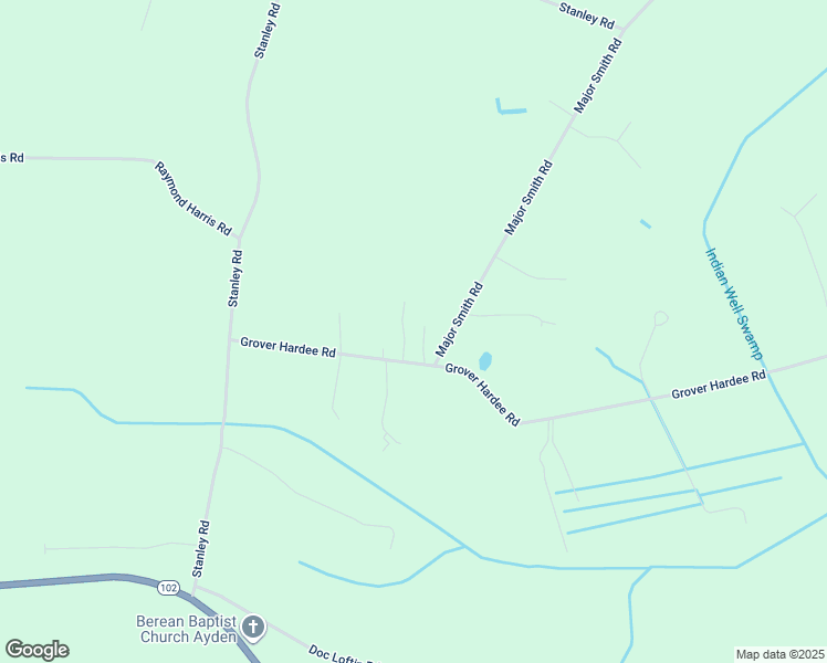 map of restaurants, bars, coffee shops, grocery stores, and more near 3333 Indian Ridge Road in Winterville
