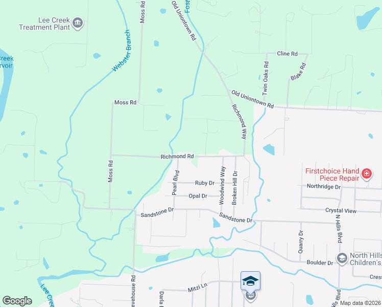 map of restaurants, bars, coffee shops, grocery stores, and more near 1114 Richmond Road in Van Buren