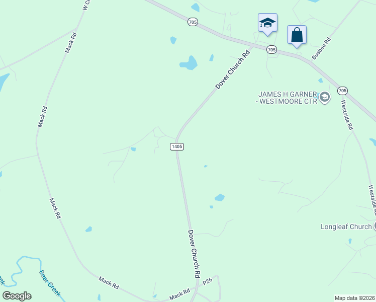 map of restaurants, bars, coffee shops, grocery stores, and more near 425 Dover Church Road in Seagrove