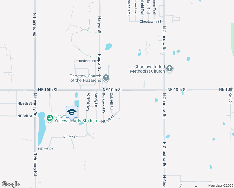 map of restaurants, bars, coffee shops, grocery stores, and more near 975 Twisted Oak Drive in Choctaw