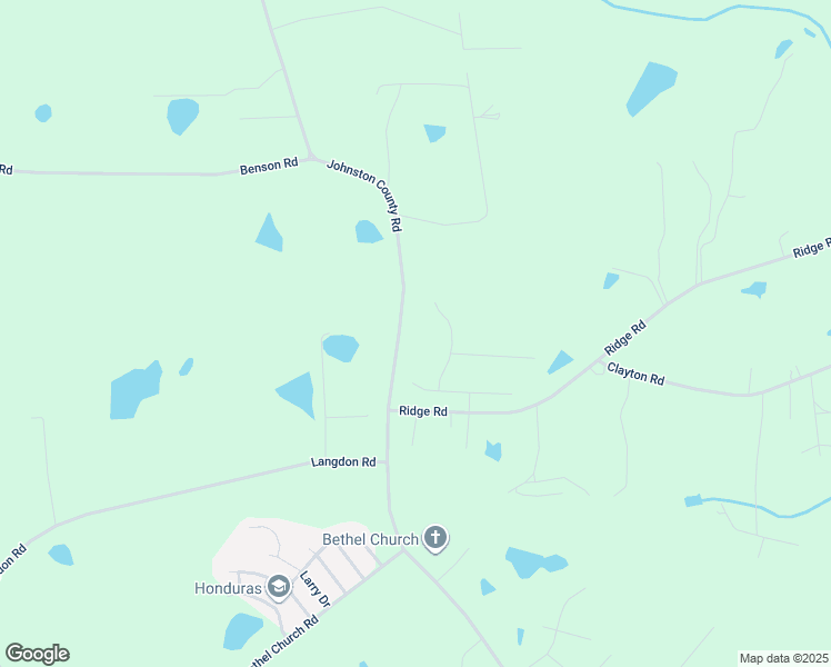 map of restaurants, bars, coffee shops, grocery stores, and more near 2576 Johnston County Road in Angier