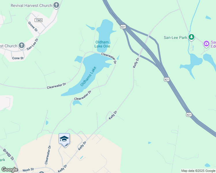 map of restaurants, bars, coffee shops, grocery stores, and more near 1537 Clearwater Drive in Sanford