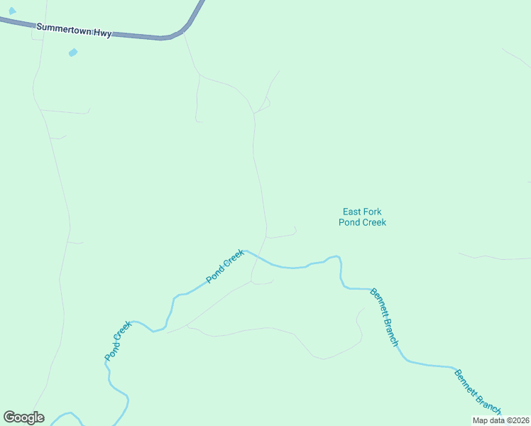 map of restaurants, bars, coffee shops, grocery stores, and more near 237 Pond Creek Road in Summertown