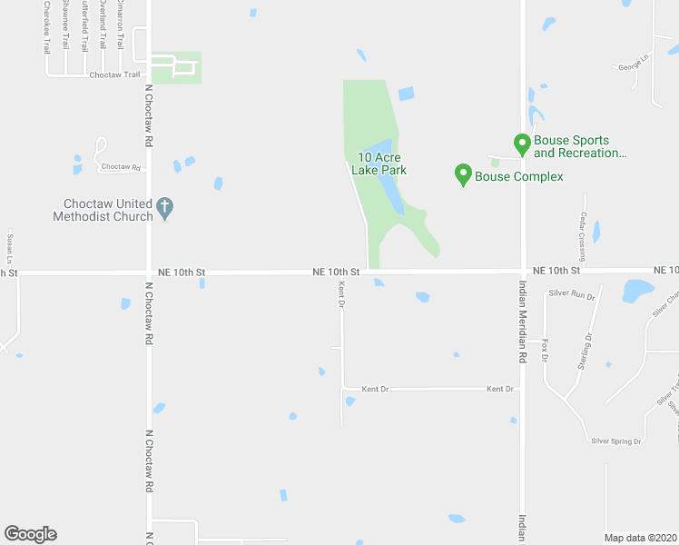 map of restaurants, bars, coffee shops, grocery stores, and more near 15509 Northeast 10th Street in Choctaw