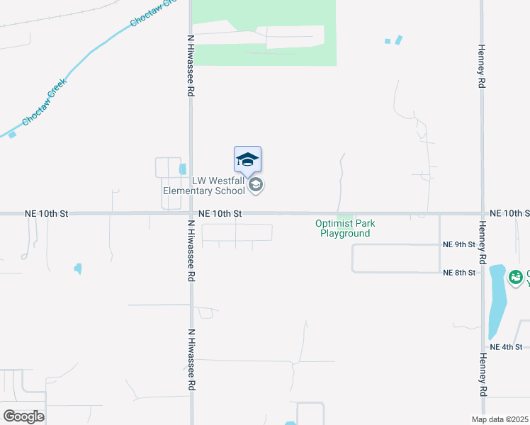 map of restaurants, bars, coffee shops, grocery stores, and more near 13239 Northeast 10th Street in Choctaw