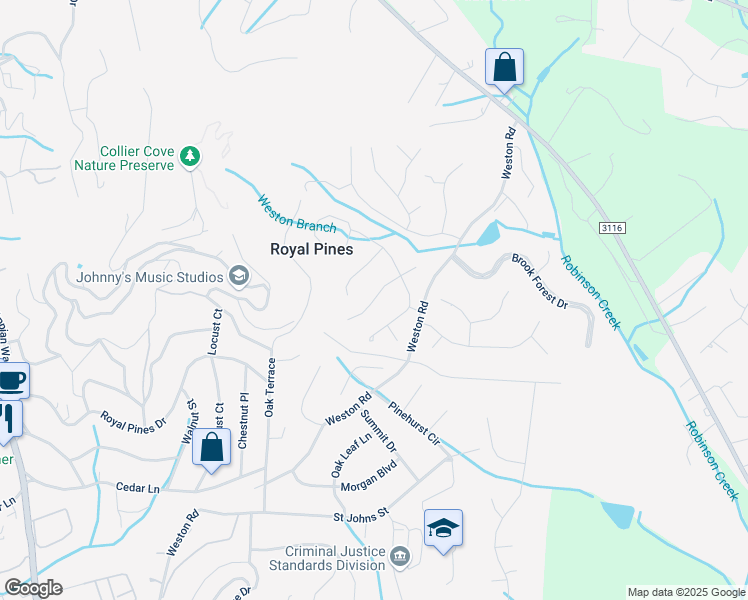 map of restaurants, bars, coffee shops, grocery stores, and more near 5 Maybury Court in Arden