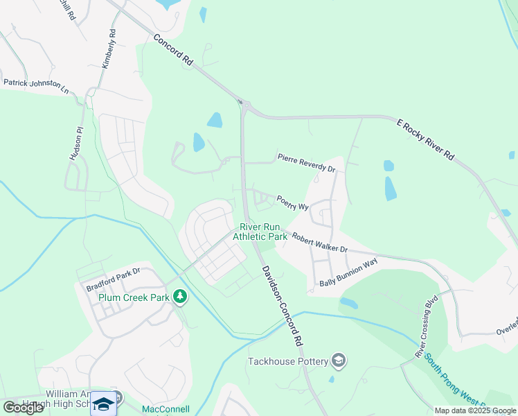 map of restaurants, bars, coffee shops, grocery stores, and more near 13137 Poetry Lane in Davidson