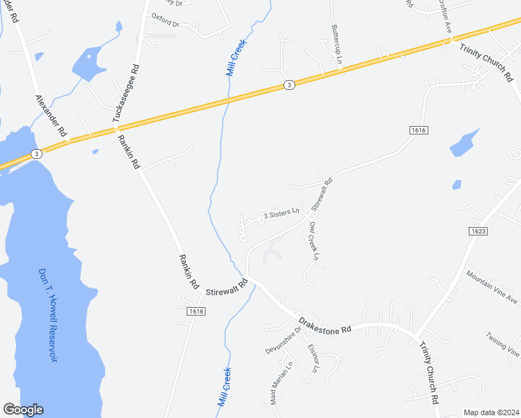 map of restaurants, bars, coffee shops, grocery stores, and more near 7292 3 Sisters Lane in Concord