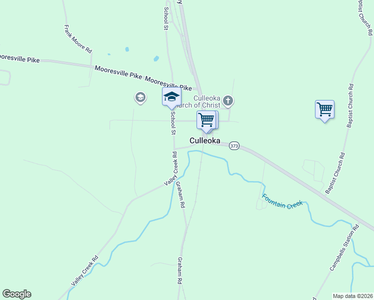 map of restaurants, bars, coffee shops, grocery stores, and more near 2315 Valley Creek Road in Culleoka