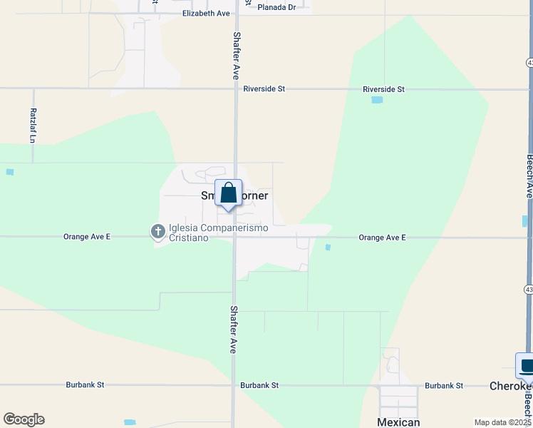 map of restaurants, bars, coffee shops, grocery stores, and more near 18480 Shafter Avenue in Shafter