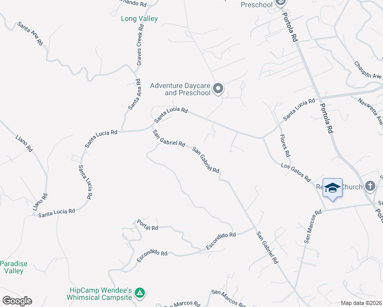 map of restaurants, bars, coffee shops, grocery stores, and more near 6335 San Gabriel Road in Atascadero