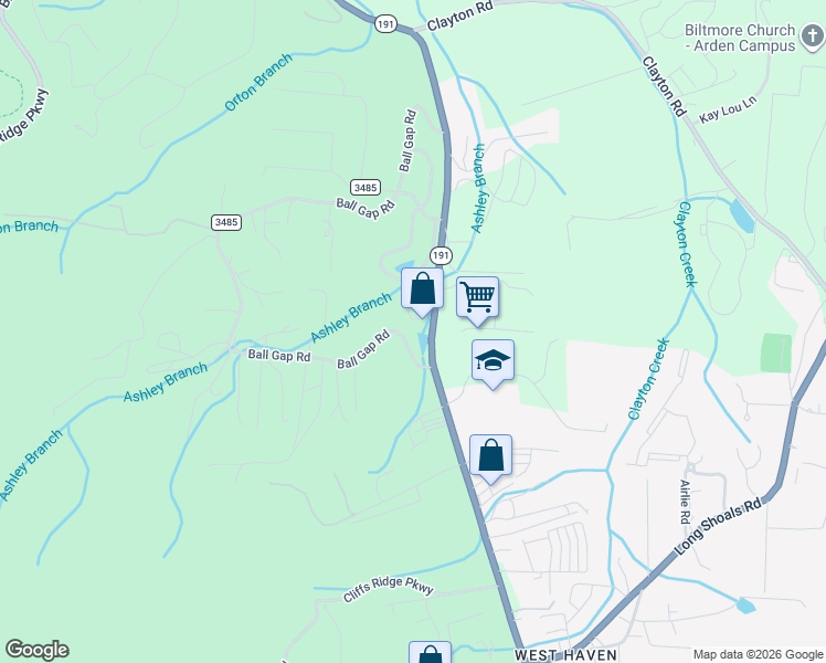 map of restaurants, bars, coffee shops, grocery stores, and more near 1791 Brevard Road in Buncombe County