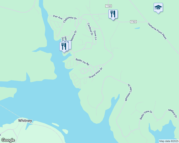 map of restaurants, bars, coffee shops, grocery stores, and more near 166 Eagle Drive in New London