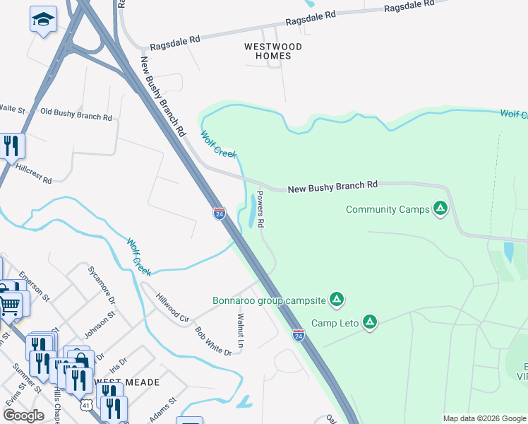 map of restaurants, bars, coffee shops, grocery stores, and more near 93 Powers Road in Manchester