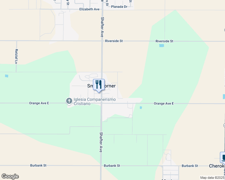 map of restaurants, bars, coffee shops, grocery stores, and more near 18480 Shafter Avenue in Shafter