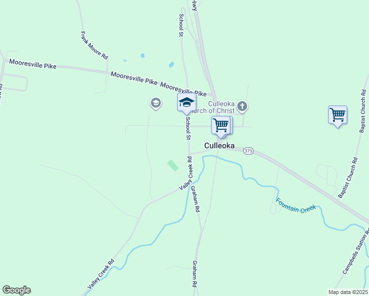 map of restaurants, bars, coffee shops, grocery stores, and more near 2307 School Street in Culleoka