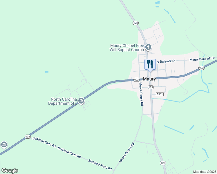 map of restaurants, bars, coffee shops, grocery stores, and more near 3010 North Carolina 903 in Snow Hill