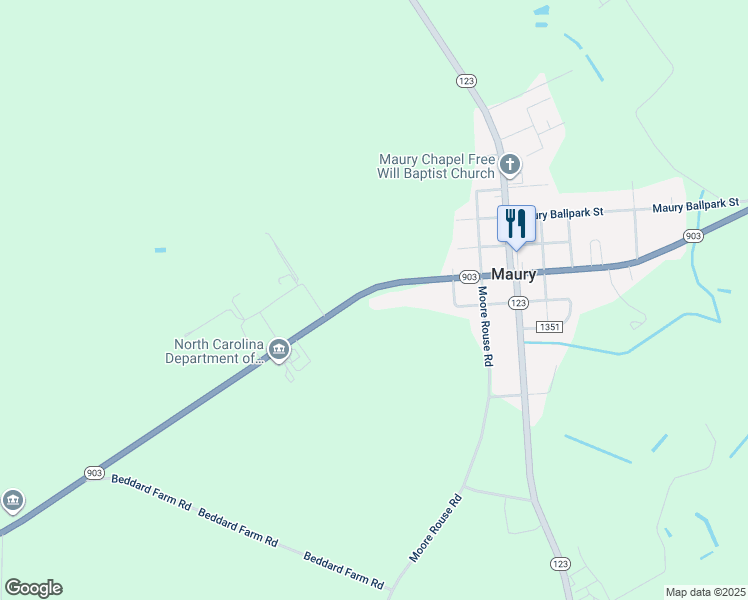 map of restaurants, bars, coffee shops, grocery stores, and more near 3010 North Carolina 903 in Snow Hill