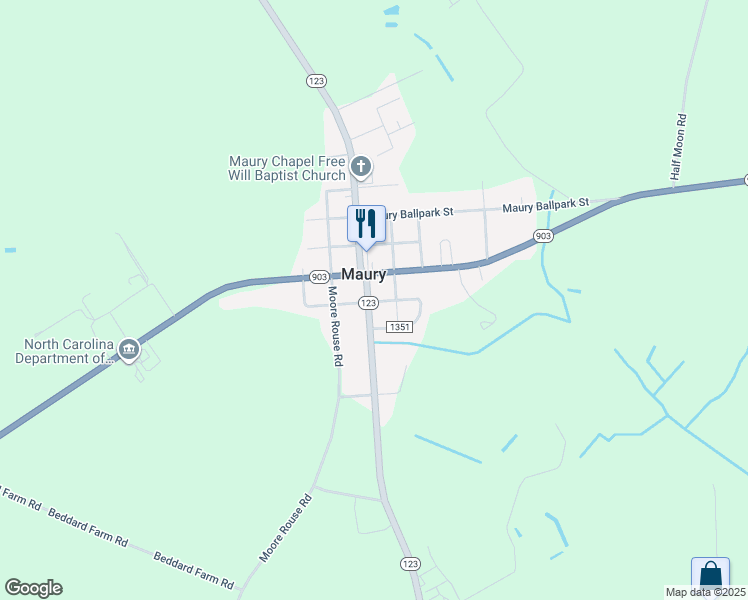 map of restaurants, bars, coffee shops, grocery stores, and more near in Maury