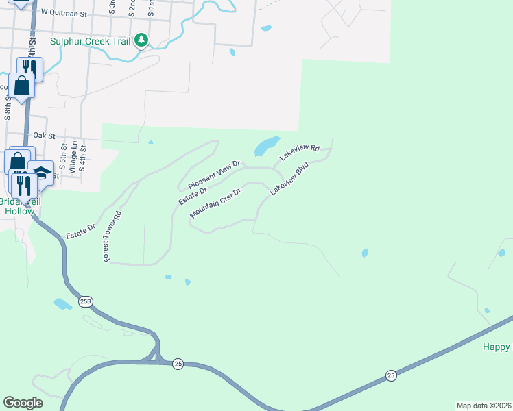 map of restaurants, bars, coffee shops, grocery stores, and more near Lakeview in Heber Springs