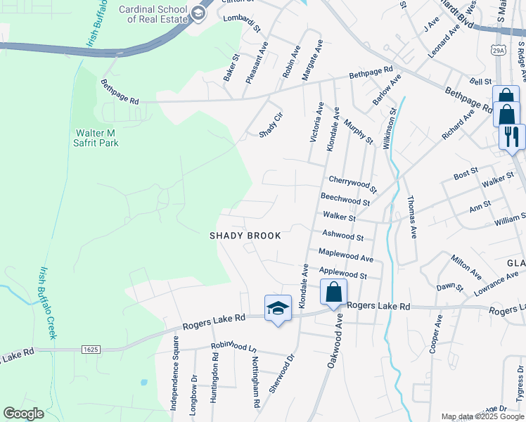 map of restaurants, bars, coffee shops, grocery stores, and more near 1192 Daybrook Dr in Kannapolis
