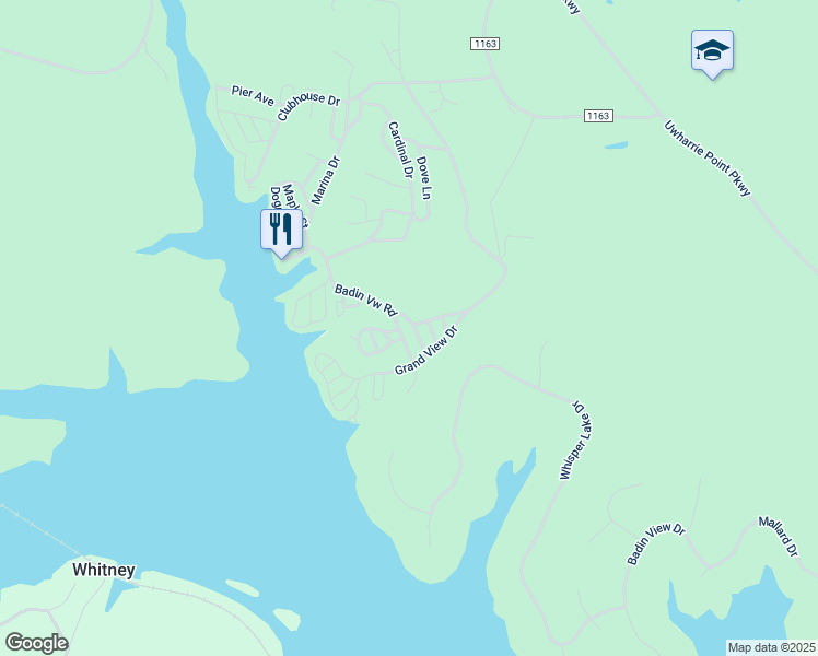 map of restaurants, bars, coffee shops, grocery stores, and more near 166 Eagle Drive in New London