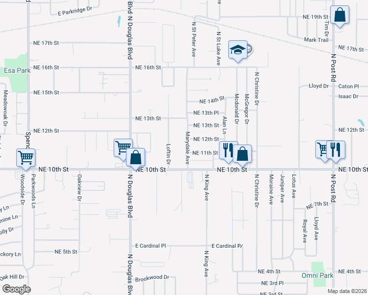 map of restaurants, bars, coffee shops, grocery stores, and more near 1209 Marydale Avenue in Oklahoma City