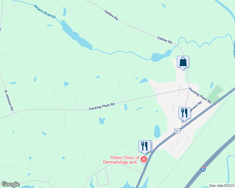 map of restaurants, bars, coffee shops, grocery stores, and more near 67 Quail Road in Smithfield