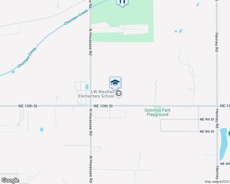 map of restaurants, bars, coffee shops, grocery stores, and more near 13239 Northeast 10th Street in Choctaw