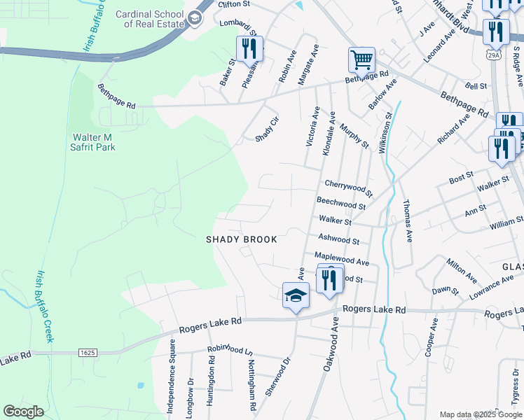 map of restaurants, bars, coffee shops, grocery stores, and more near 1192 Daybrook Dr in Kannapolis