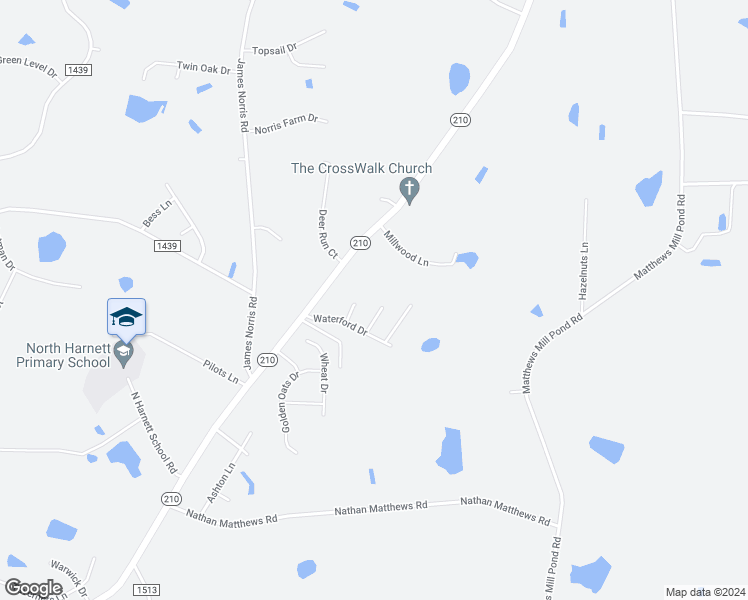 map of restaurants, bars, coffee shops, grocery stores, and more near 81 Ashcott Drive in Angier